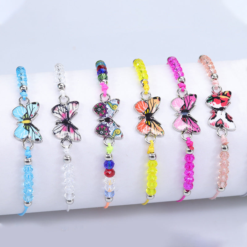 Butterfly Charm Beaded Cord Bracelet Set - view 4