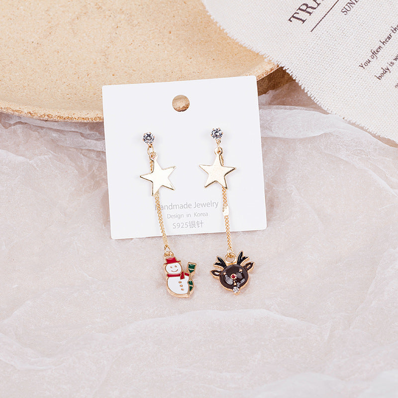 Asymmetric Christmas Charm Earring Set - NO-1