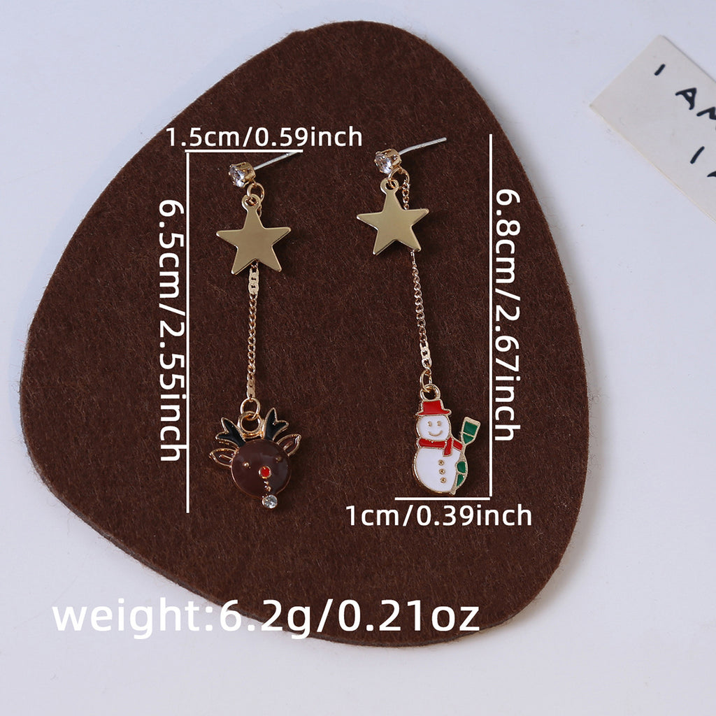 Asymmetric Christmas Charm Earring Set - NO-1 - 1