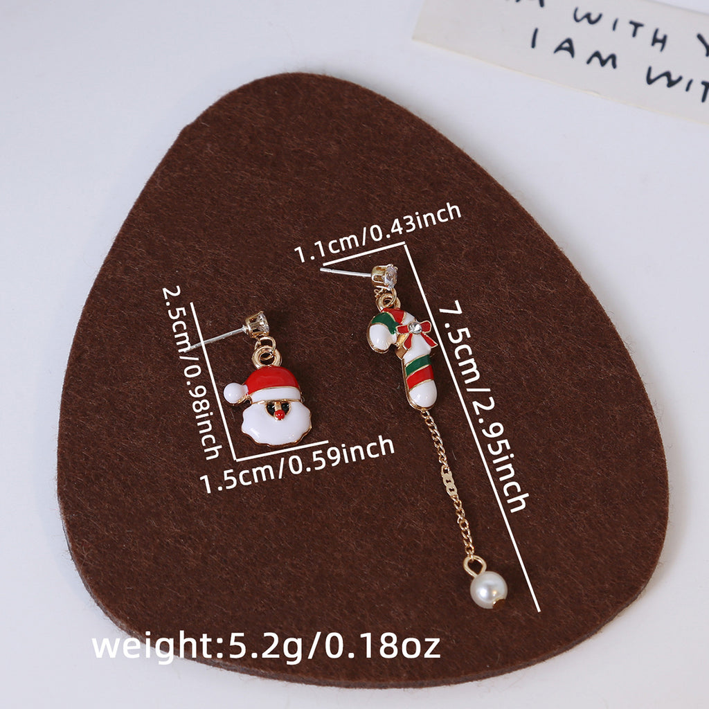 Asymmetric Christmas Charm Earring Set - NO-3