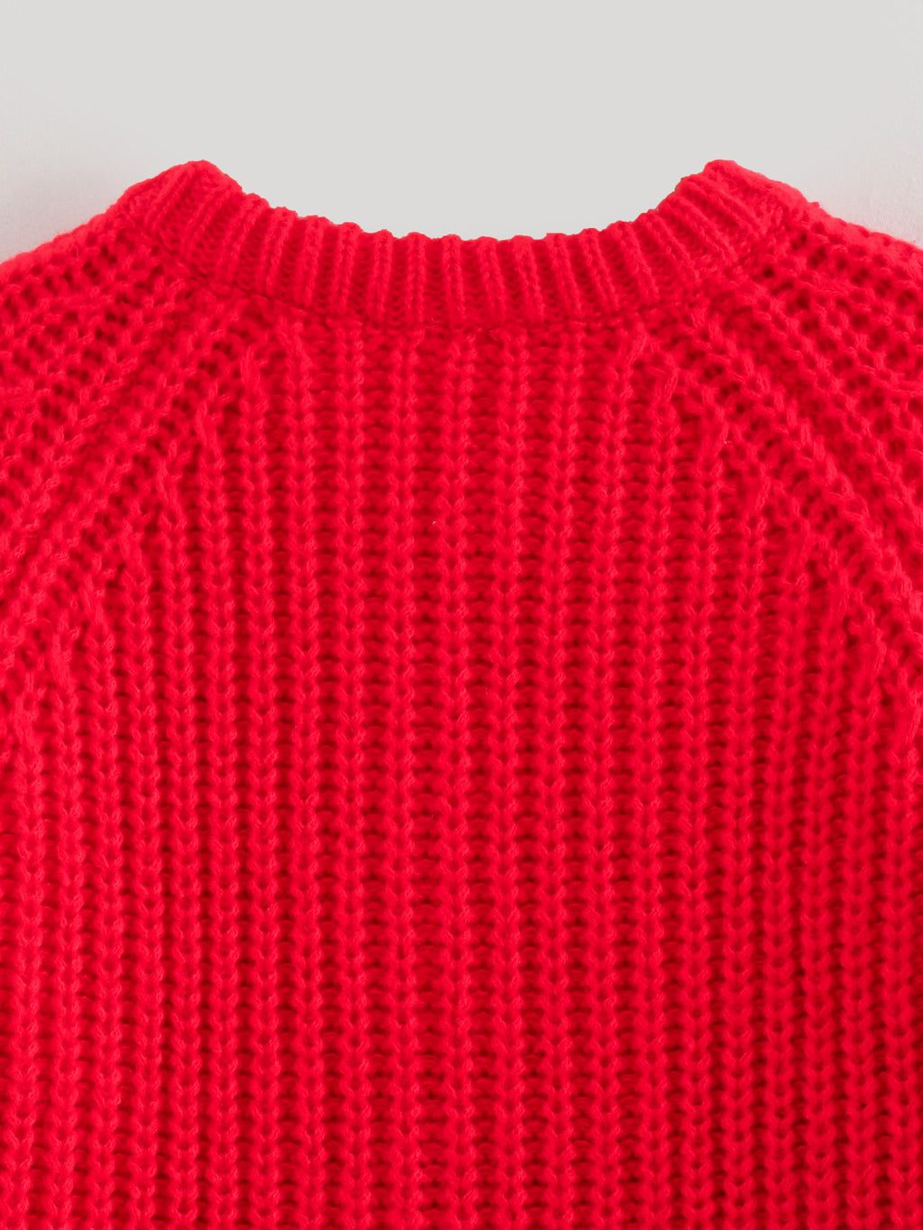 Chunky Ribbed Button Front Cardigan - Red - 3