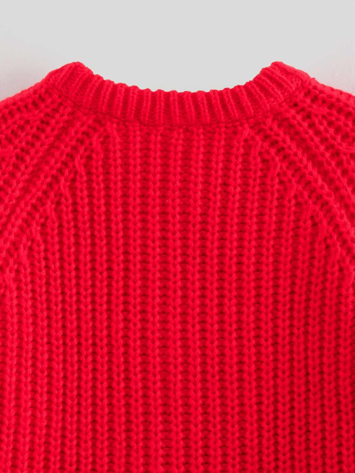 Chunky Ribbed Button Front Cardigan - Red - 3