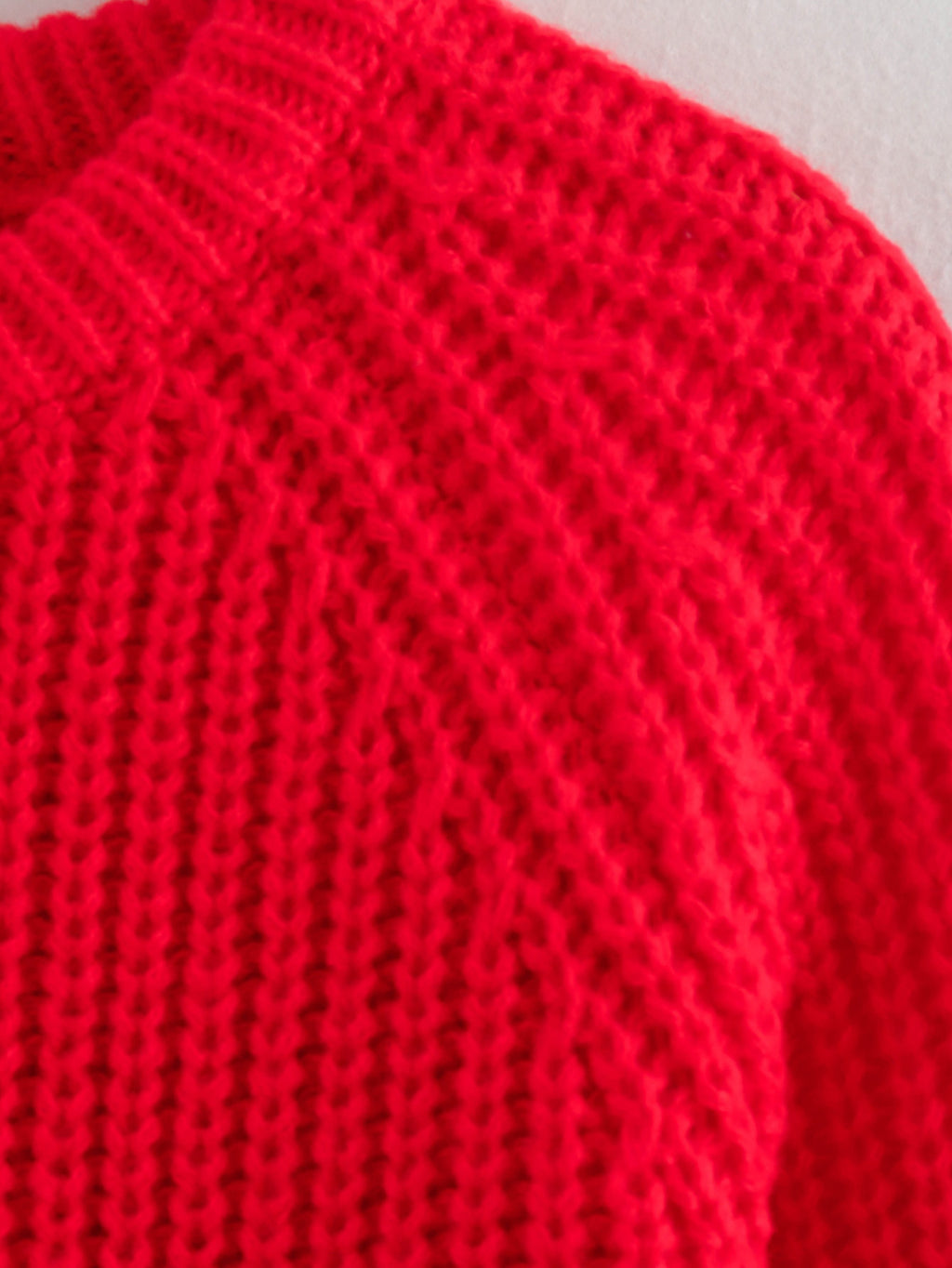 Chunky Ribbed Button Front Cardigan - Red - 4