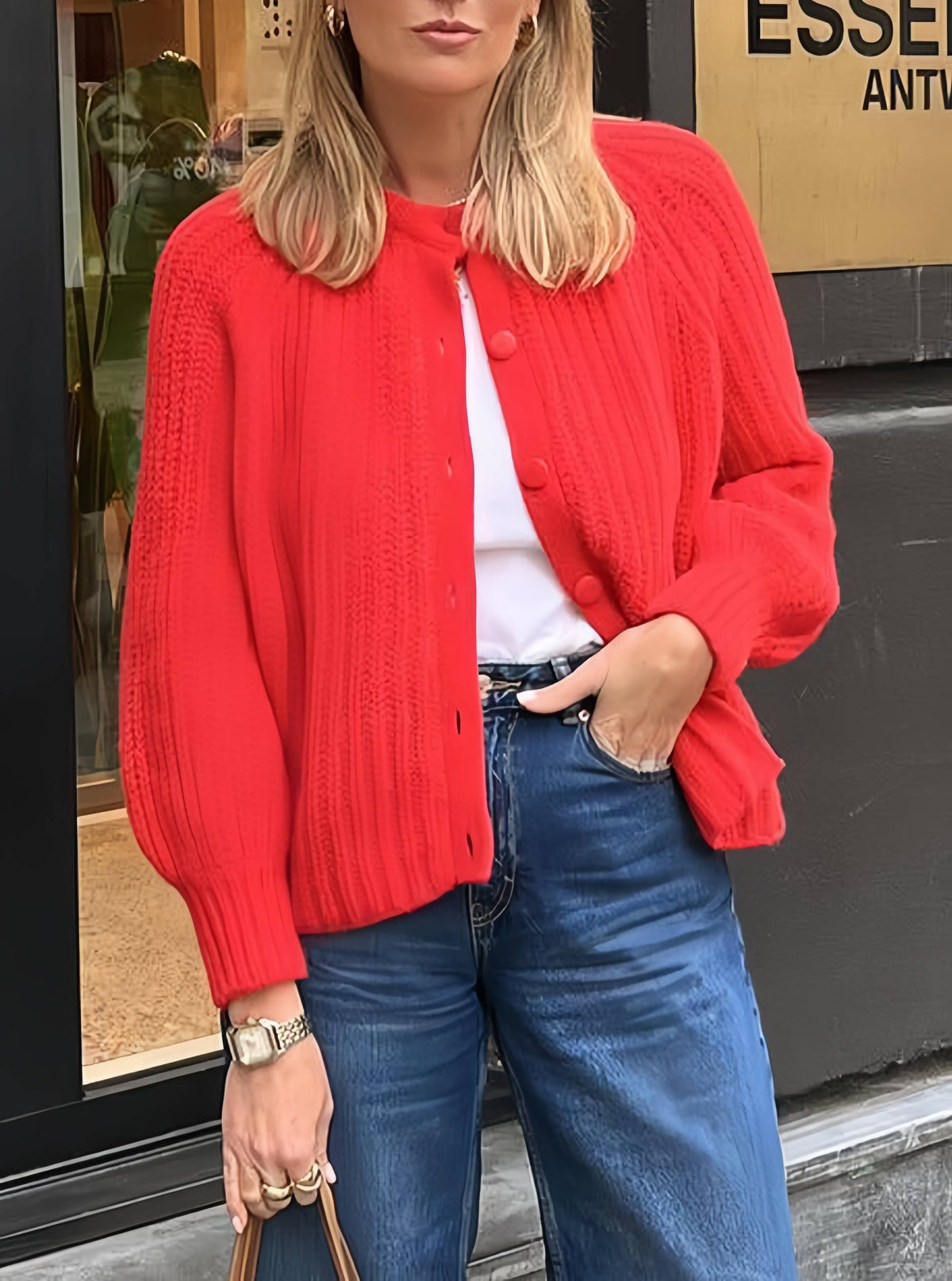 Chunky Ribbed Button Front Cardigan
