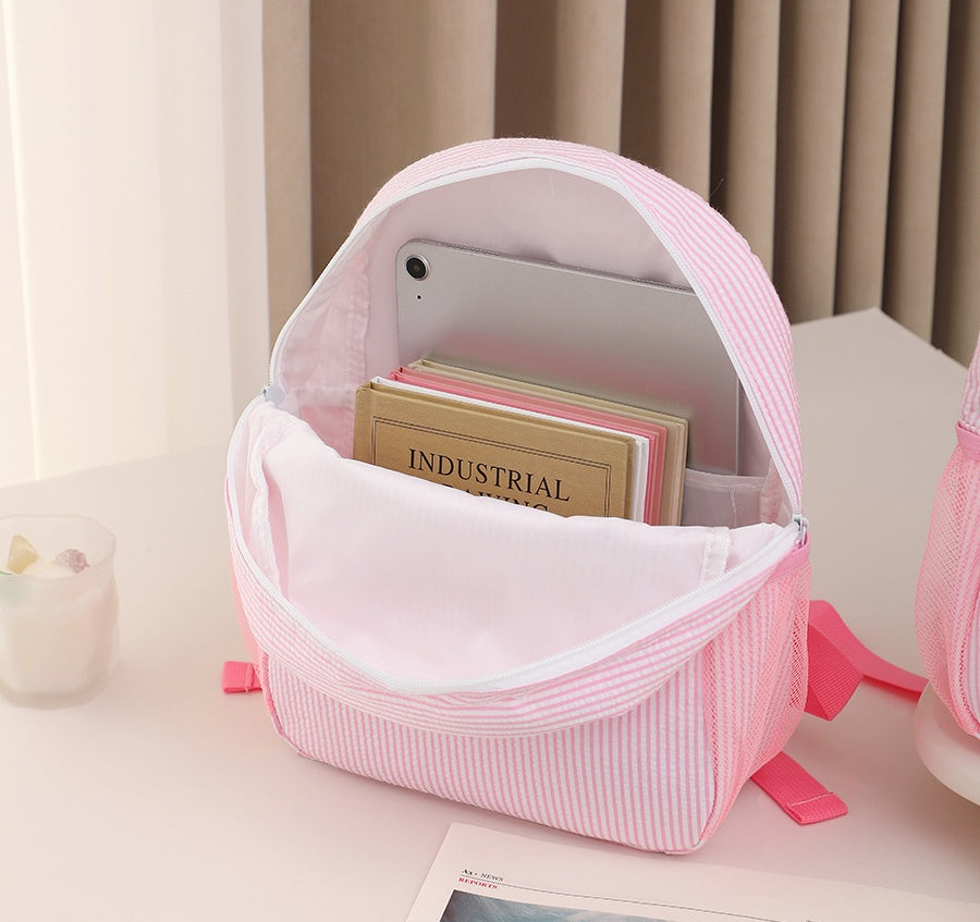 Seersucker Stripe School Backpack For Kids - view 1