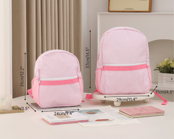 Seersucker Stripe School Backpack For Kids - view 2