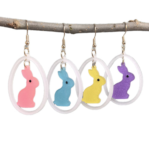 Acrylic Bunny Egg Drop Earrings