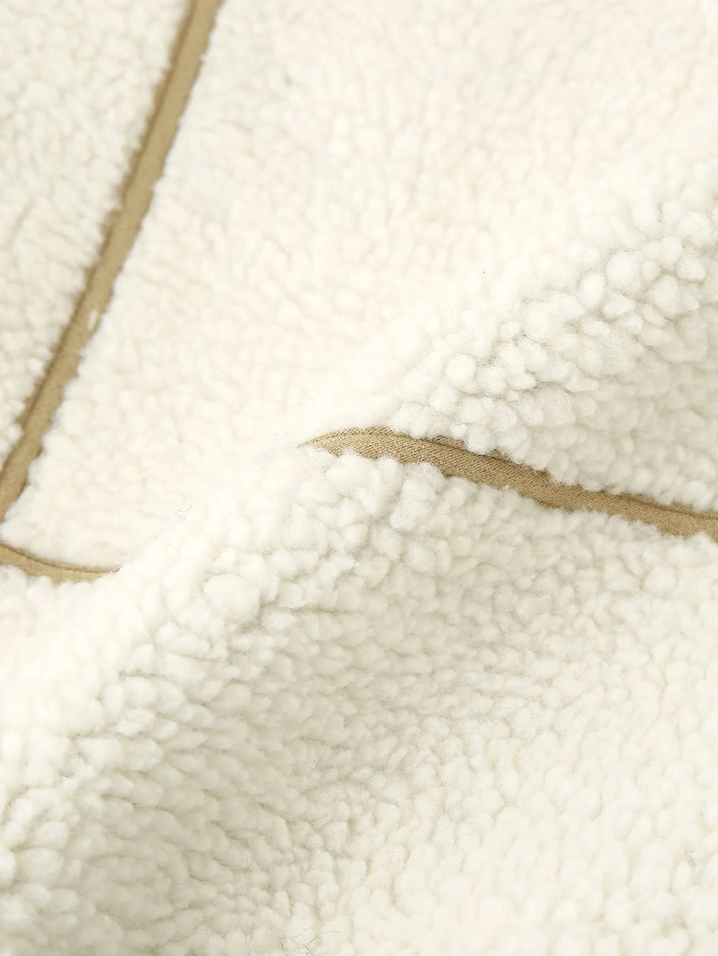 Faux Shearling Panelled Zip Jacket - White - 3