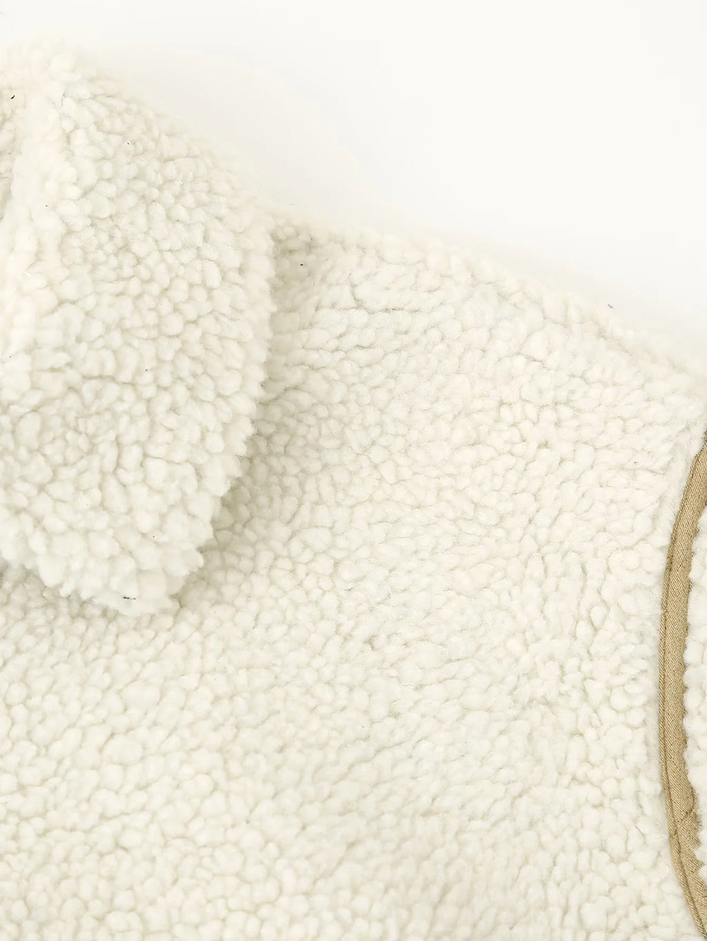 Faux Shearling Panelled Zip Jacket - White - 4