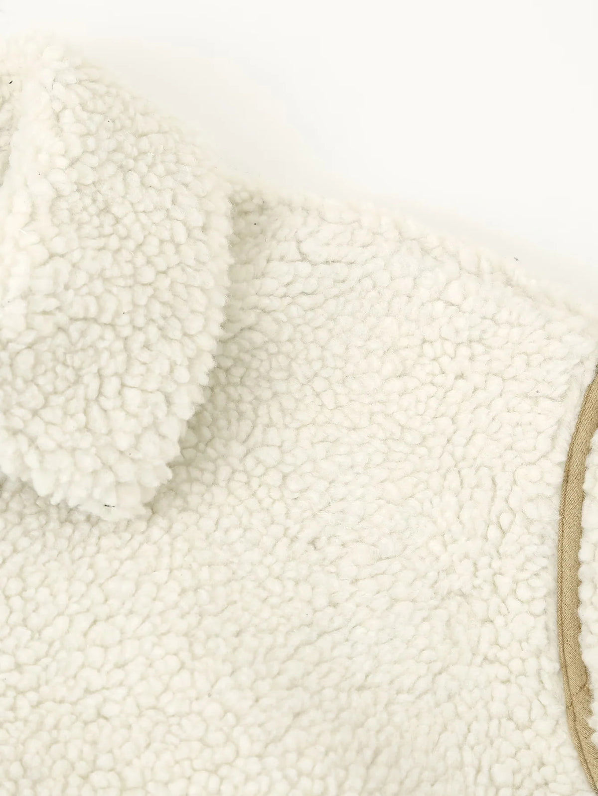 Faux Shearling Panelled Zip Jacket - White - 4