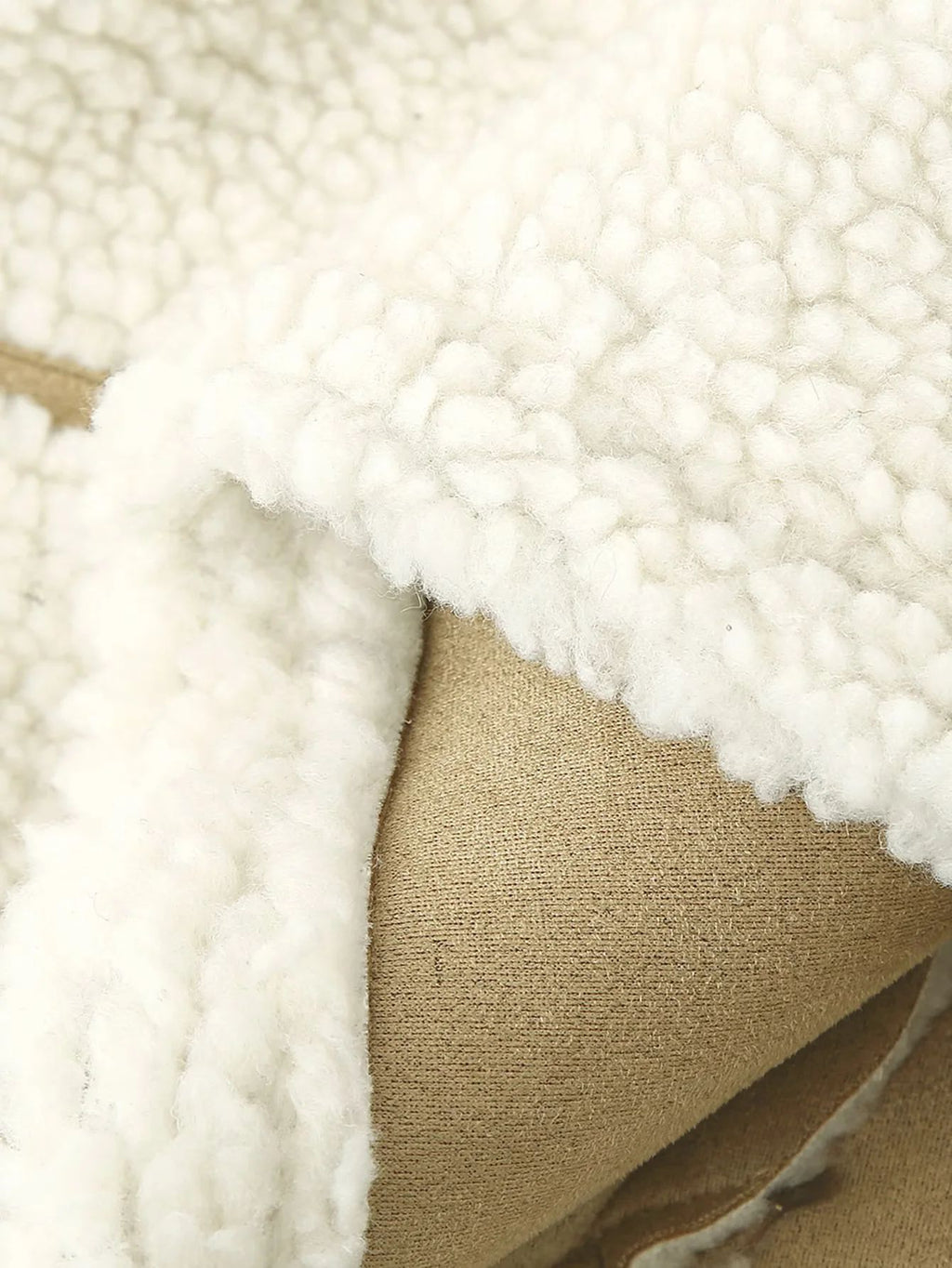 Faux Shearling Panelled Zip Jacket - White - 5