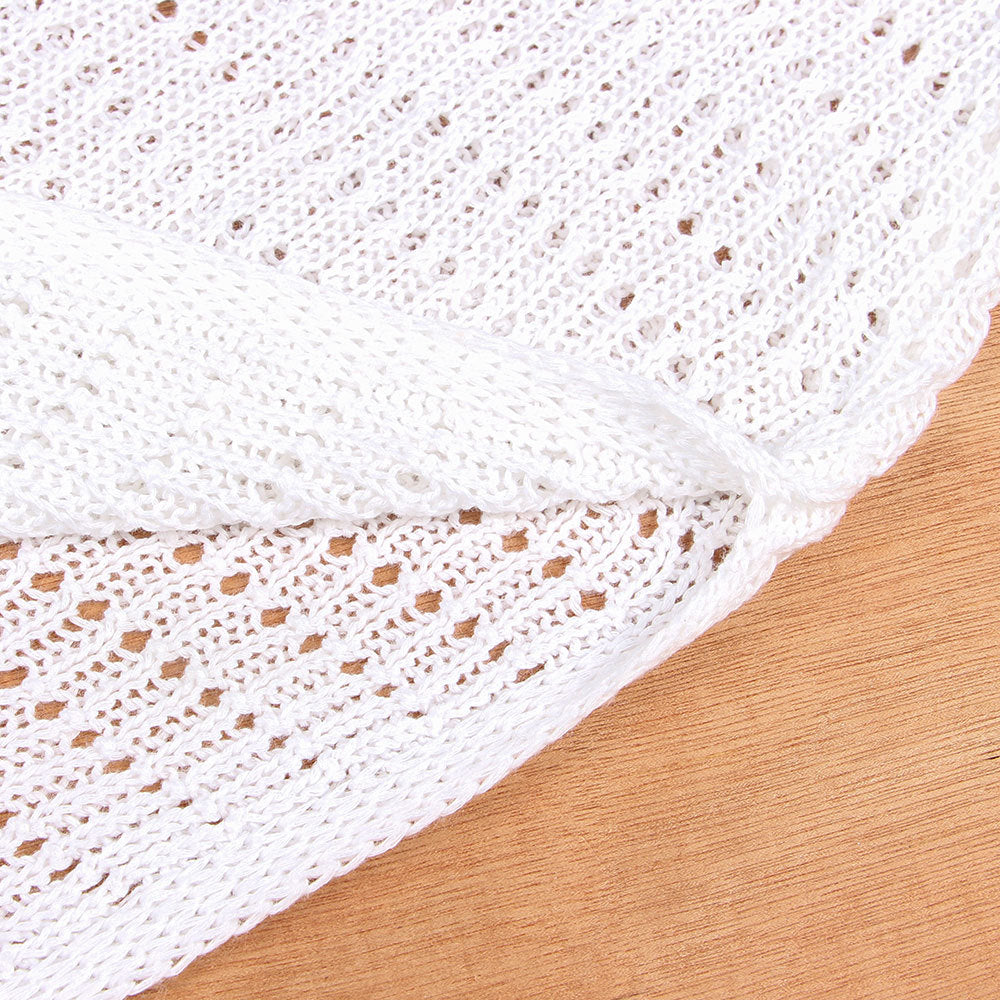 Crochet Knit Halter Maxi Dress With Cutouts - White - 5