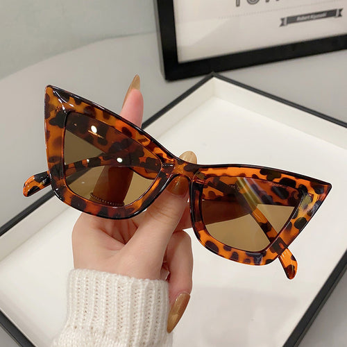 Angular Cat Eye Y2K Sunglasses - Leopard