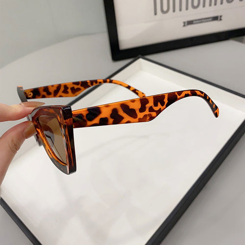 Angular Cat Eye Y2K Sunglasses - Leopard - 1