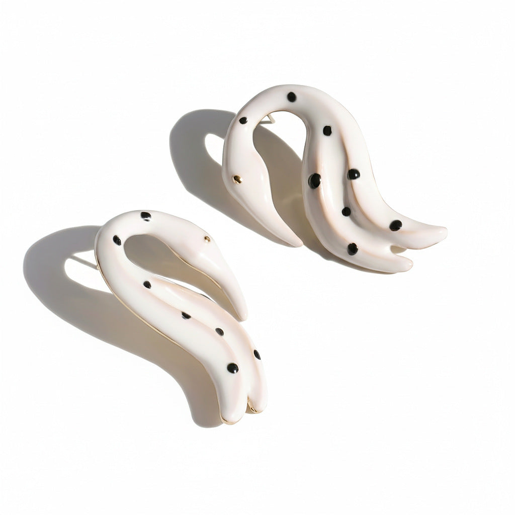 Polka Dot Flamingo Sculpted Stud Earrings - view 2