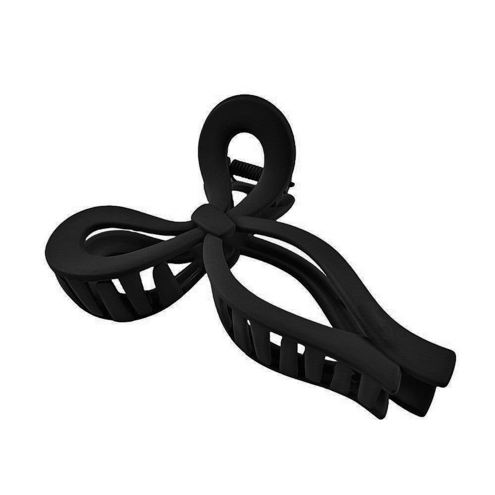 Open Loop Bow Hair Claw Clip - Black