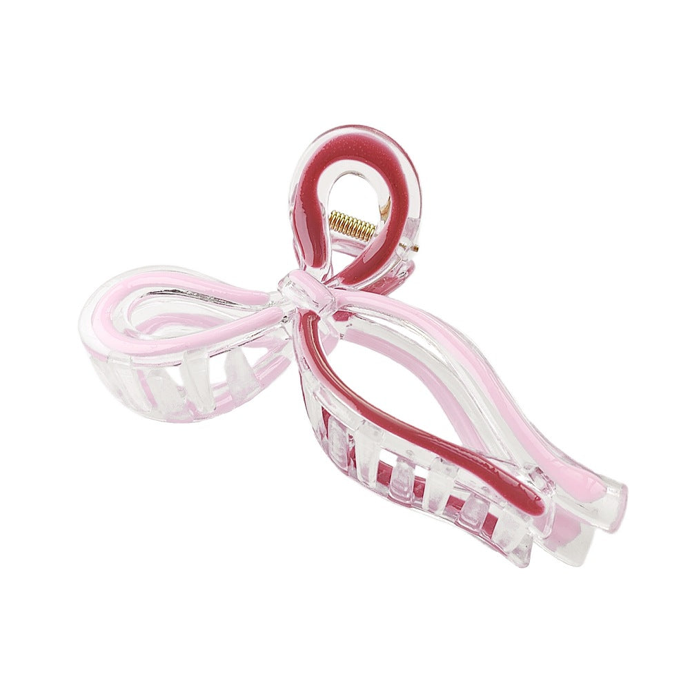 Open Loop Bow Hair Claw Clip - CRose
