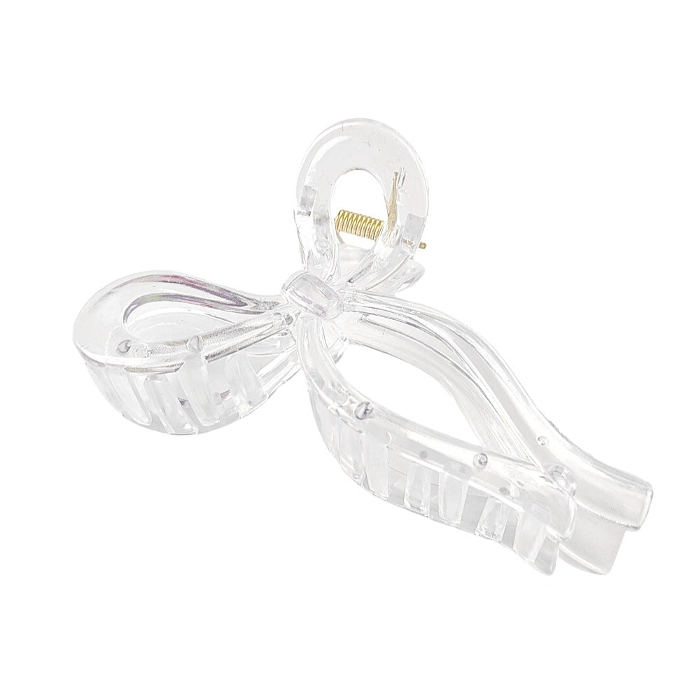 Open Loop Bow Hair Claw Clip - Clear