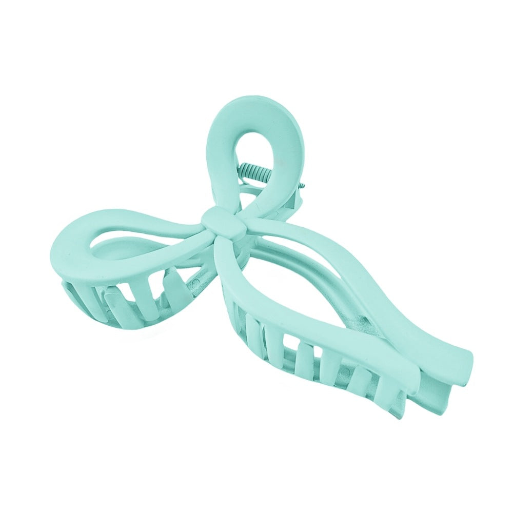 Open Loop Bow Hair Claw Clip - CyanSea