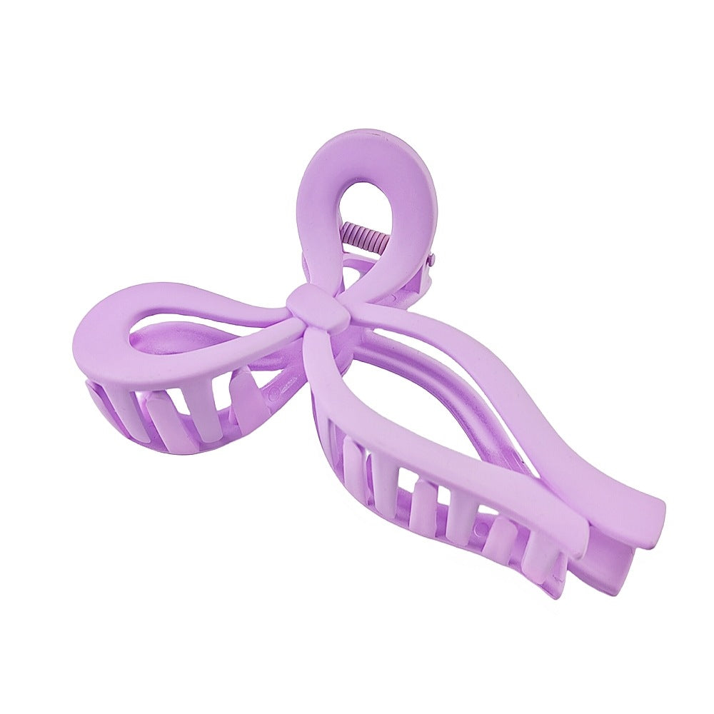 Open Loop Bow Hair Claw Clip - Purple