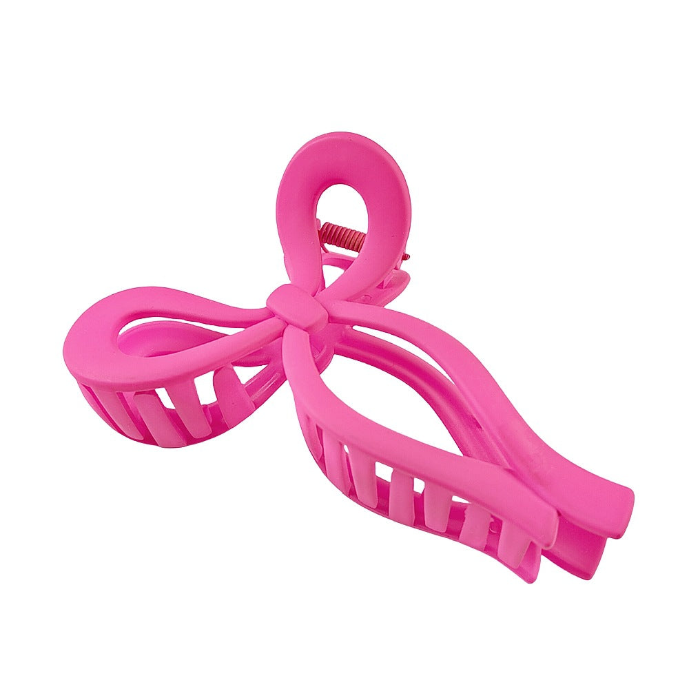 Open Loop Bow Hair Claw Clip - Red