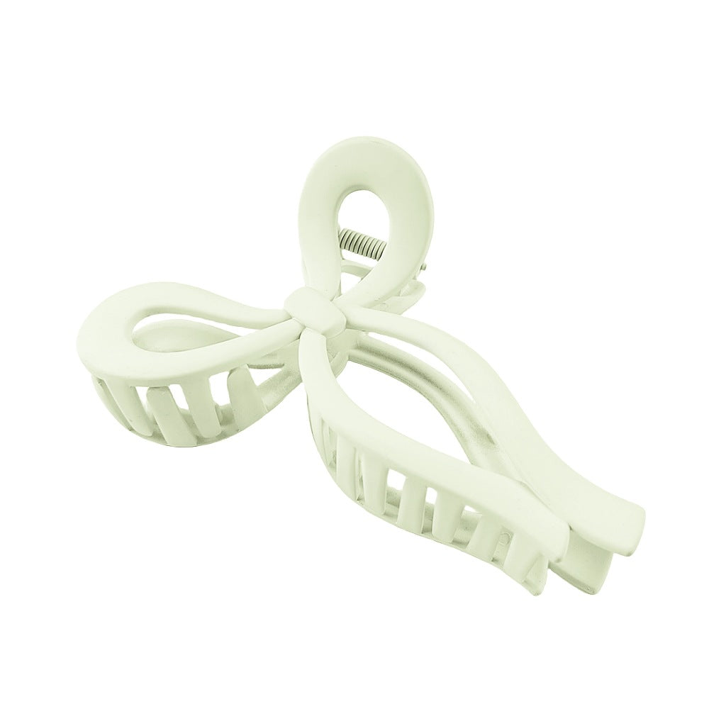 Open Loop Bow Hair Claw Clip - offwhite