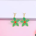 Translucent Jelly Flower Drop Earrings - Green