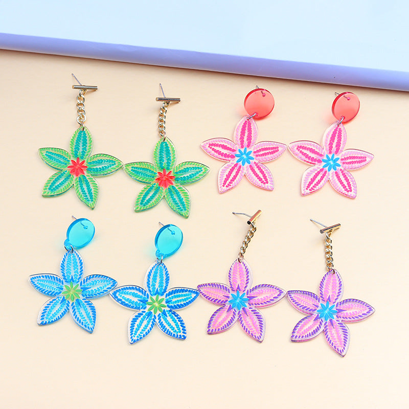 Translucent Jelly Flower Drop Earrings