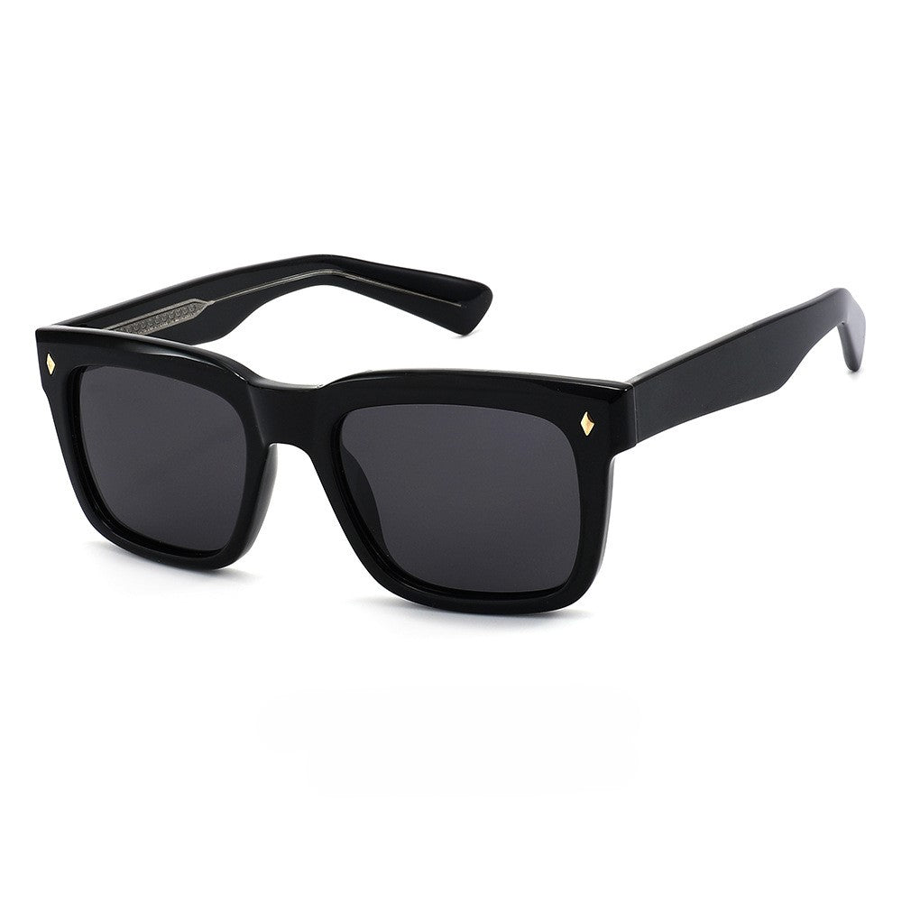 Bold Square Frame Retro Sunglasses - Black