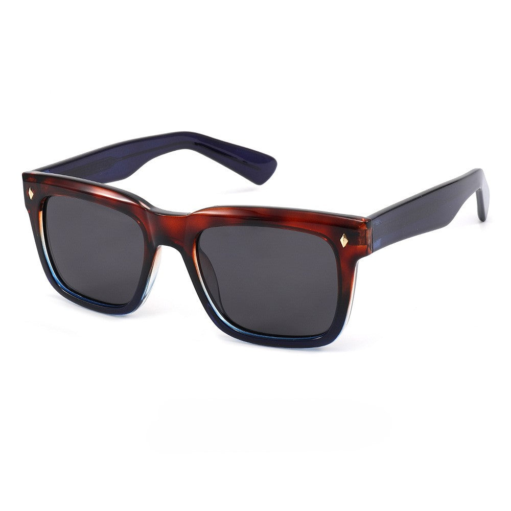 Bold Square Frame Retro Sunglasses - Blackgrey