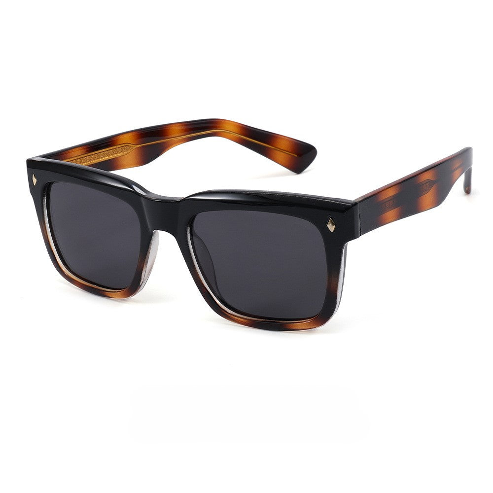 Bold Square Frame Retro Sunglasses - Brown
