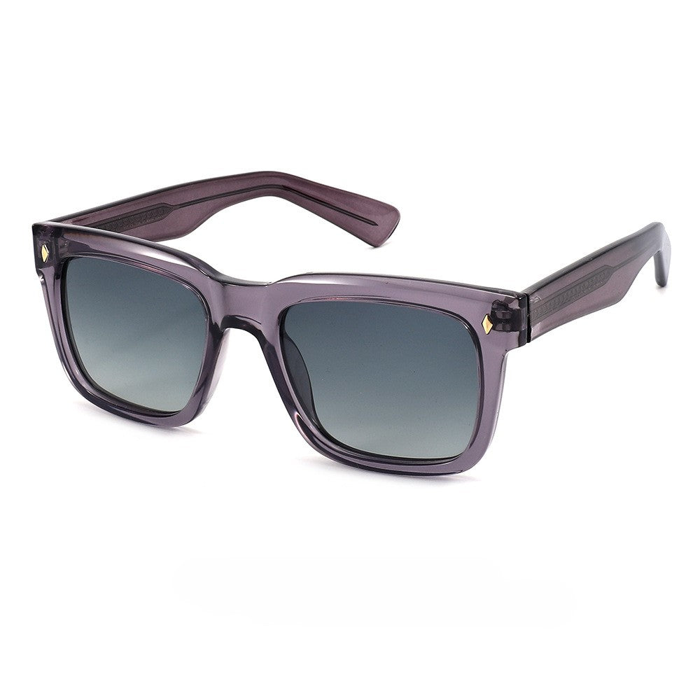Bold Square Frame Retro Sunglasses - Purple