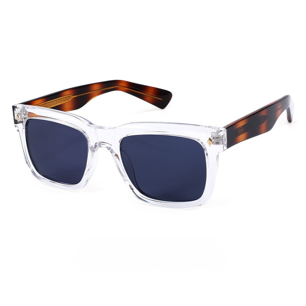 Bold Square Frame Retro Sunglasses - White
