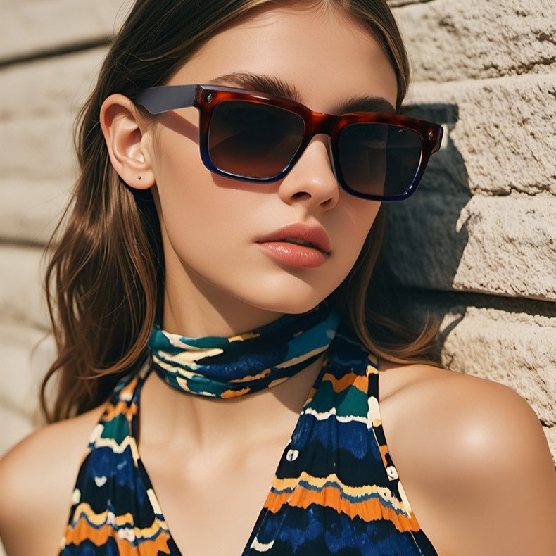Bold Square Frame Retro Sunglasses - view 1
