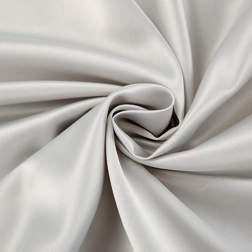 Satin Fishtail Hem Maxi Skirt - Grey - 8