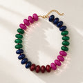 Patchwork Rondelle Bead Statement Necklace - Color_2