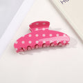 Retro Polka Dot Half-Moon Hair Claw Clip - Rose