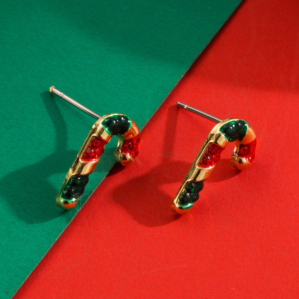 Christmas Charm Rhinestone Earrings - Crutch