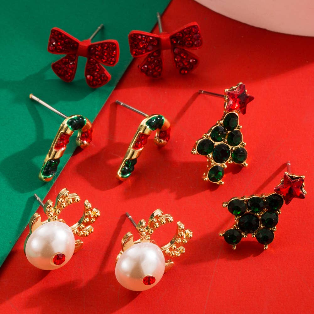 Christmas Charm Rhinestone Earrings