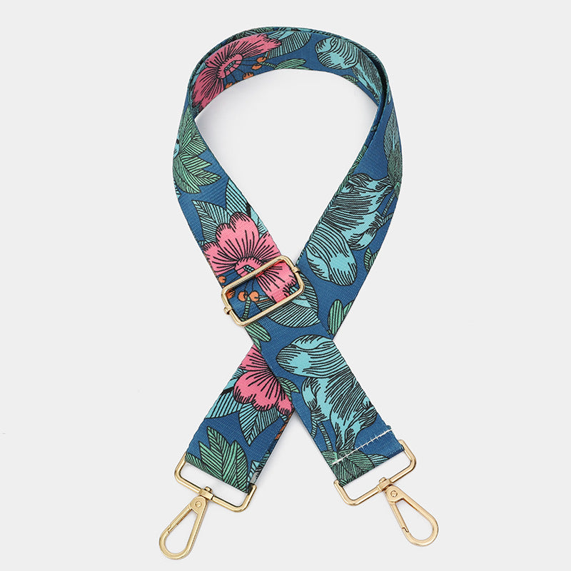 Woven Print Adjustable Crossbody Bag Strap - Floral_B