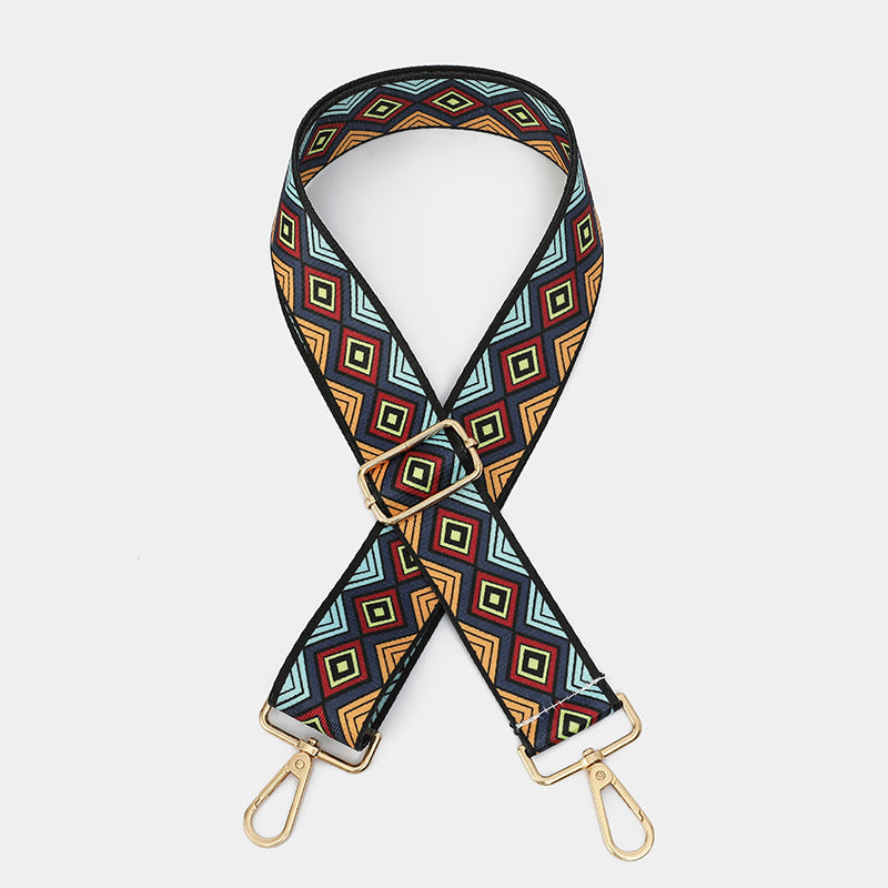 Woven Print Adjustable Crossbody Bag Strap - Geo_B