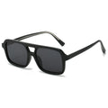 Retro Square Double Bridge Sunglasses - Black