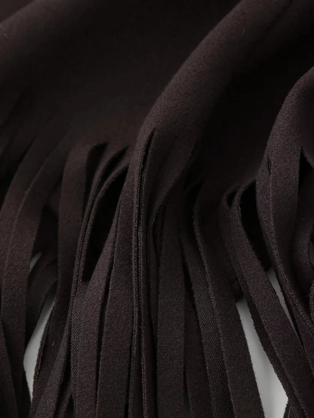 Fringe Hem Longline Lapel Coat - Coffee - 2