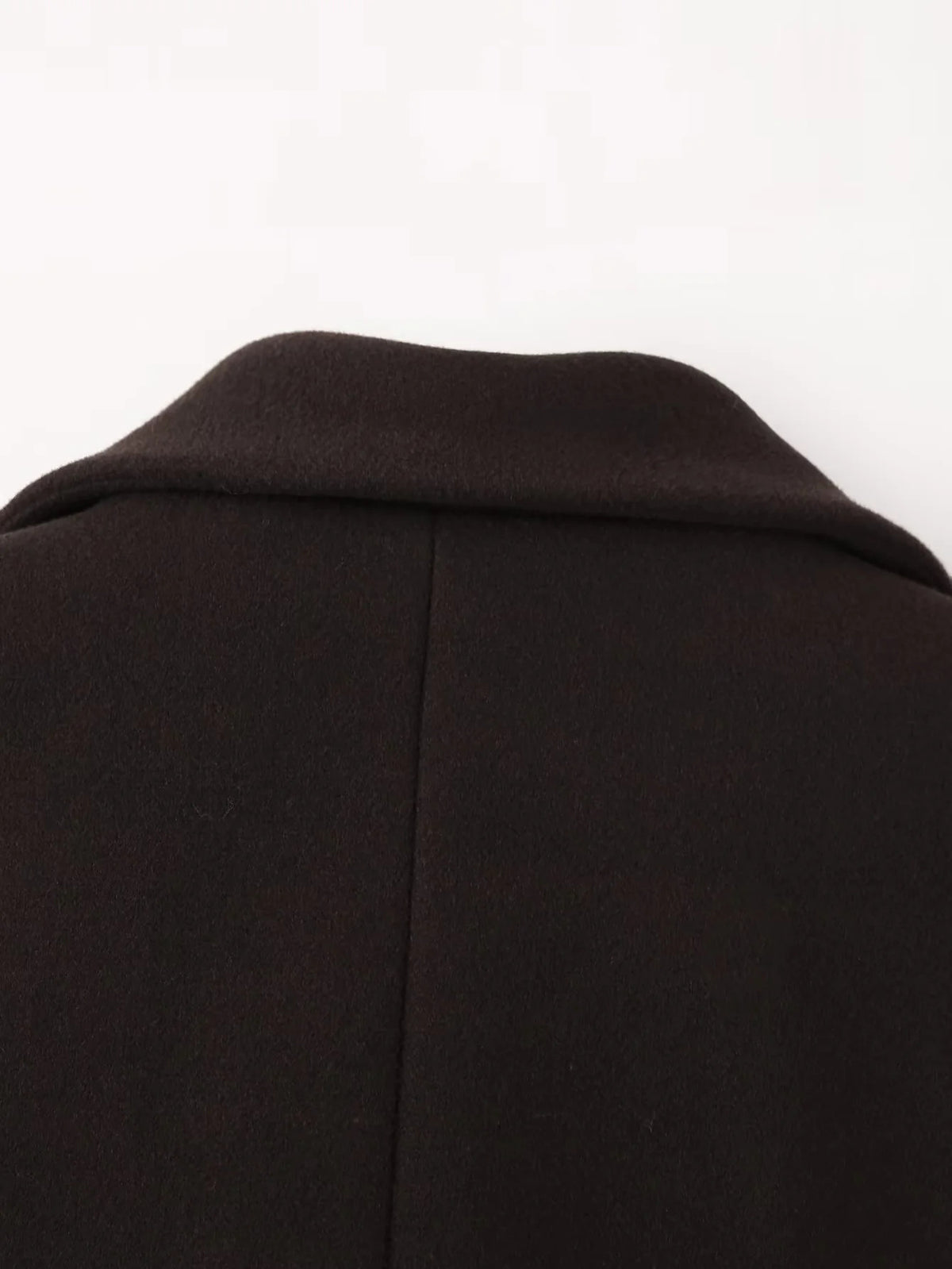 Fringe Hem Longline Lapel Coat - Coffee - 5