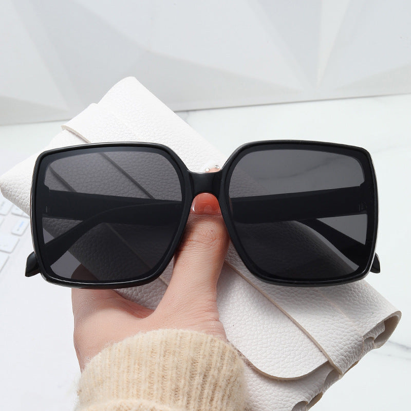 Oversized Square Gradient Lens Sunglasses - Black - 1