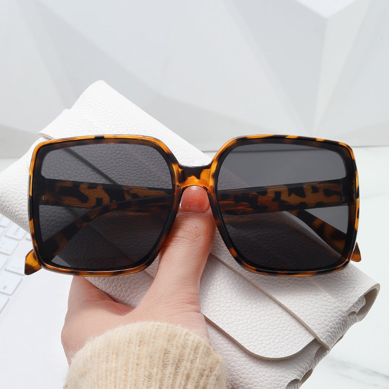 Oversized Square Gradient Lens Sunglasses - Brown - 1