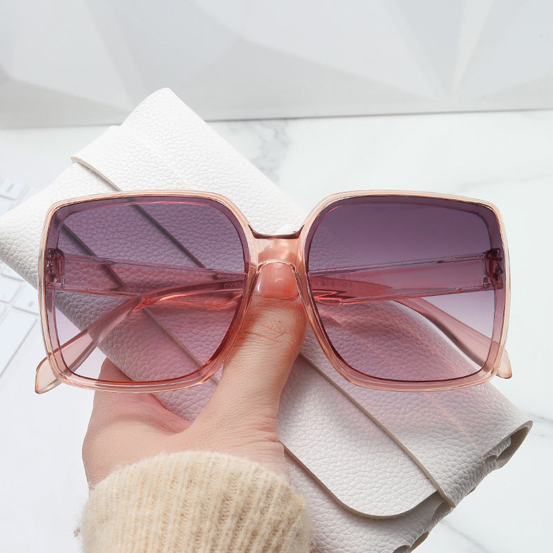 Oversized Square Gradient Lens Sunglasses - Champagne - 1