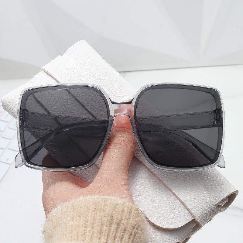 Oversized Square Gradient Lens Sunglasses - Grey - 1