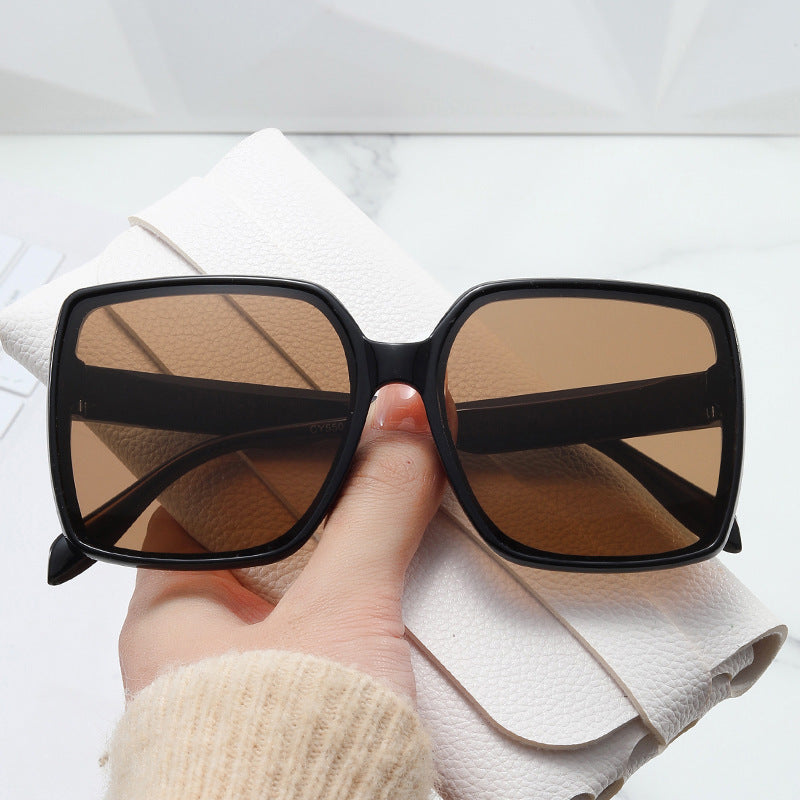 Oversized Square Gradient Lens Sunglasses - Tea - 1