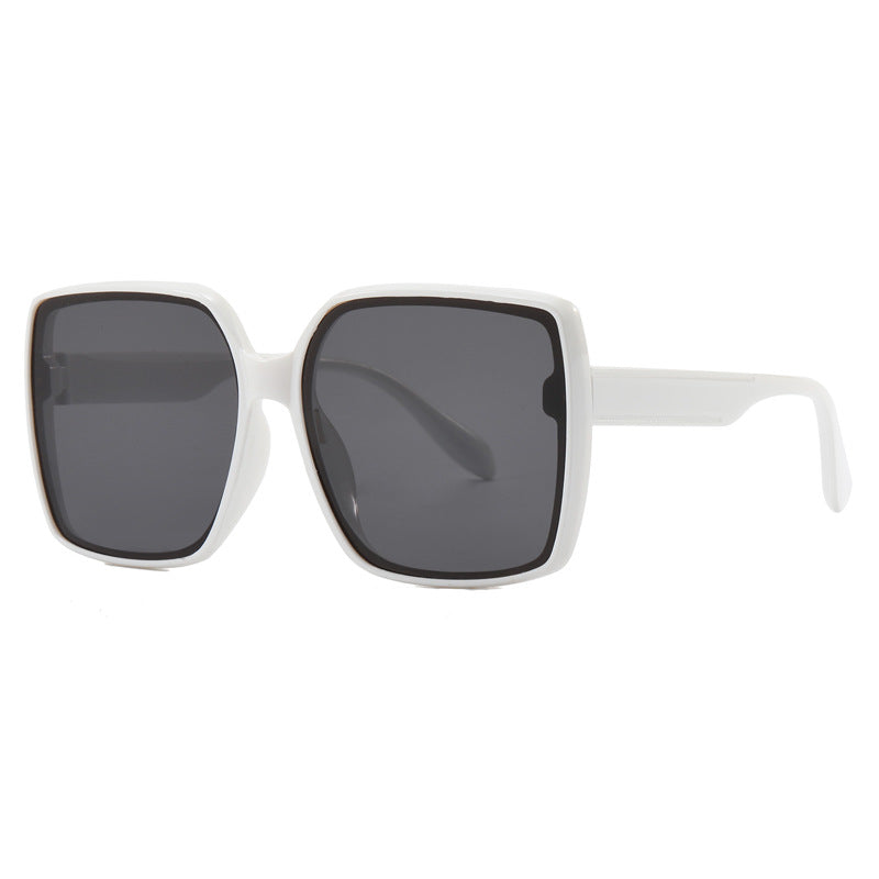 Oversized Square Gradient Lens Sunglasses - White